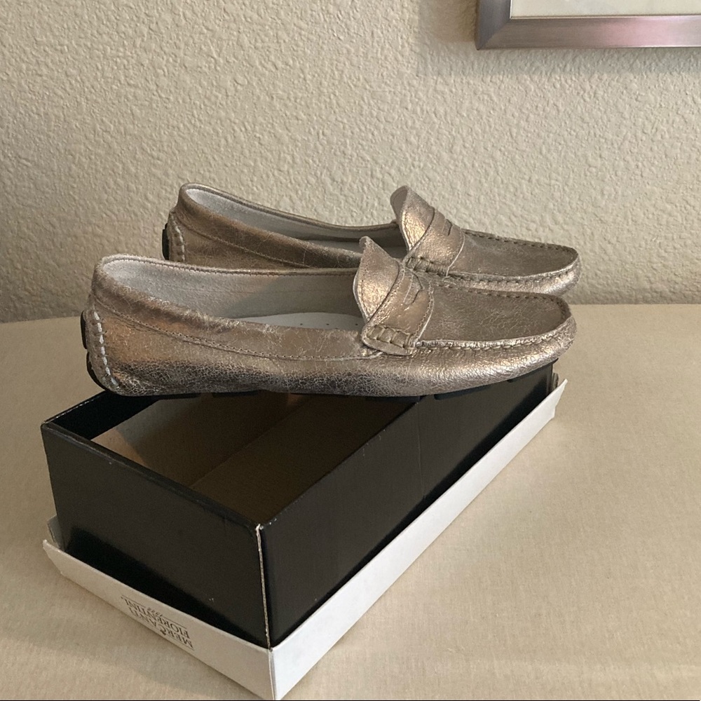 Mercanti Florentini leather penny loafer in gold